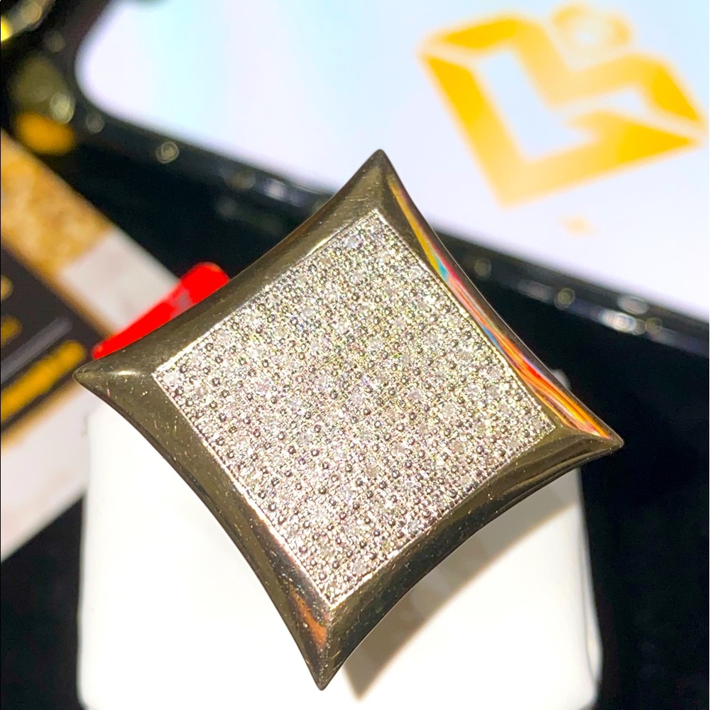 Wow! Men real SI diamond large statement head turner ring only one made like it